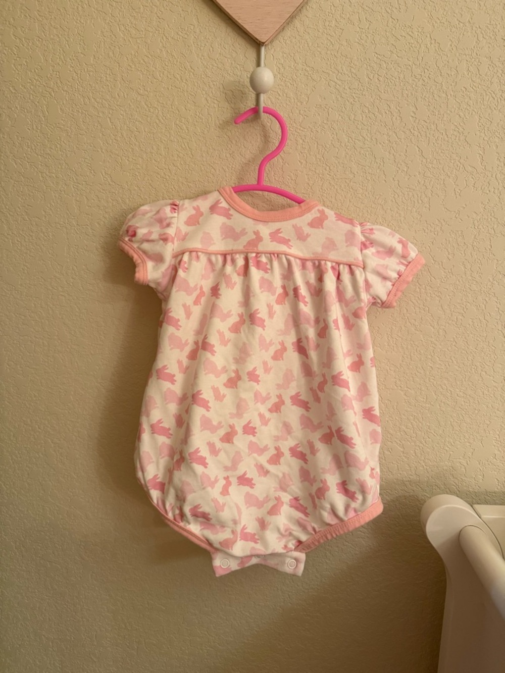 Baby Pink Bunny Print One-Piece Romper